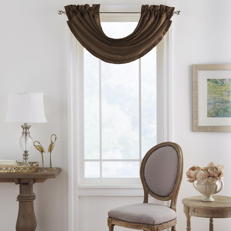 Versailles Faux Silk Waterfall Window Valance - 52" x 36"- Elrene Home Fashions, 1 of 6