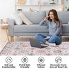 Machine Washable Vintage Floral Printed Area Rug Low Pile Non Slip Stain Resistant Oriental Medallion Design Boho Floor Rug for Living Room Bedroom - 3 of 4