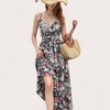 Anna-Kaci Women's Sleeveless Floral Print Maxi Dress with Adjustable Spaghetti Straps and V-Neckline - 2 of 4