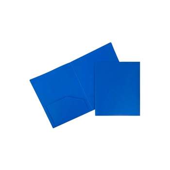 JAM Paper Heavy Duty 2-Pocket Folder Blue 108/Carton 383HBUB