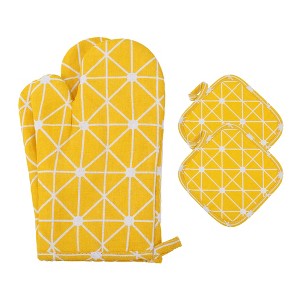REGALWOVEN Oven Mitts and Pot Holders Sets 4Pcs, Kitchen Oven Gloves, Heat Resistant Oven Mitts and Pot Holders for Kitchen - 1 of 4