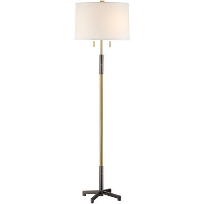 Possini Euro Design Possini Euro Keswick Warm Gold and Gunmetal 2-Light Floor Lamp