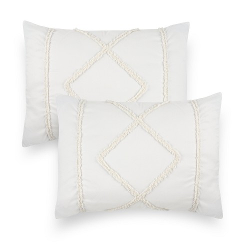 Sweet Jojo Designs Throw Pillow Covers Diamond Tuft Ivory 2pc : Target