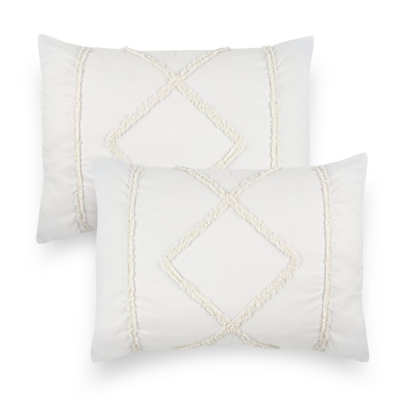 Sweet Jojo Designs Throw Pillow Covers Diamond Tuft Ivory 2pc, 1 of 4