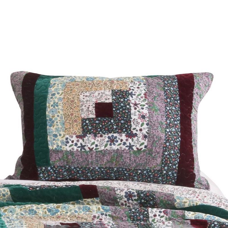 Pine Grove Floral Print Perfect Pillow Sham Multicolor by Greenland Home Fashion, 2 of 5