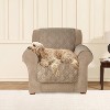 Microfiber Chair Slipcover Cover Sable - Sure Fit - 4 of 4