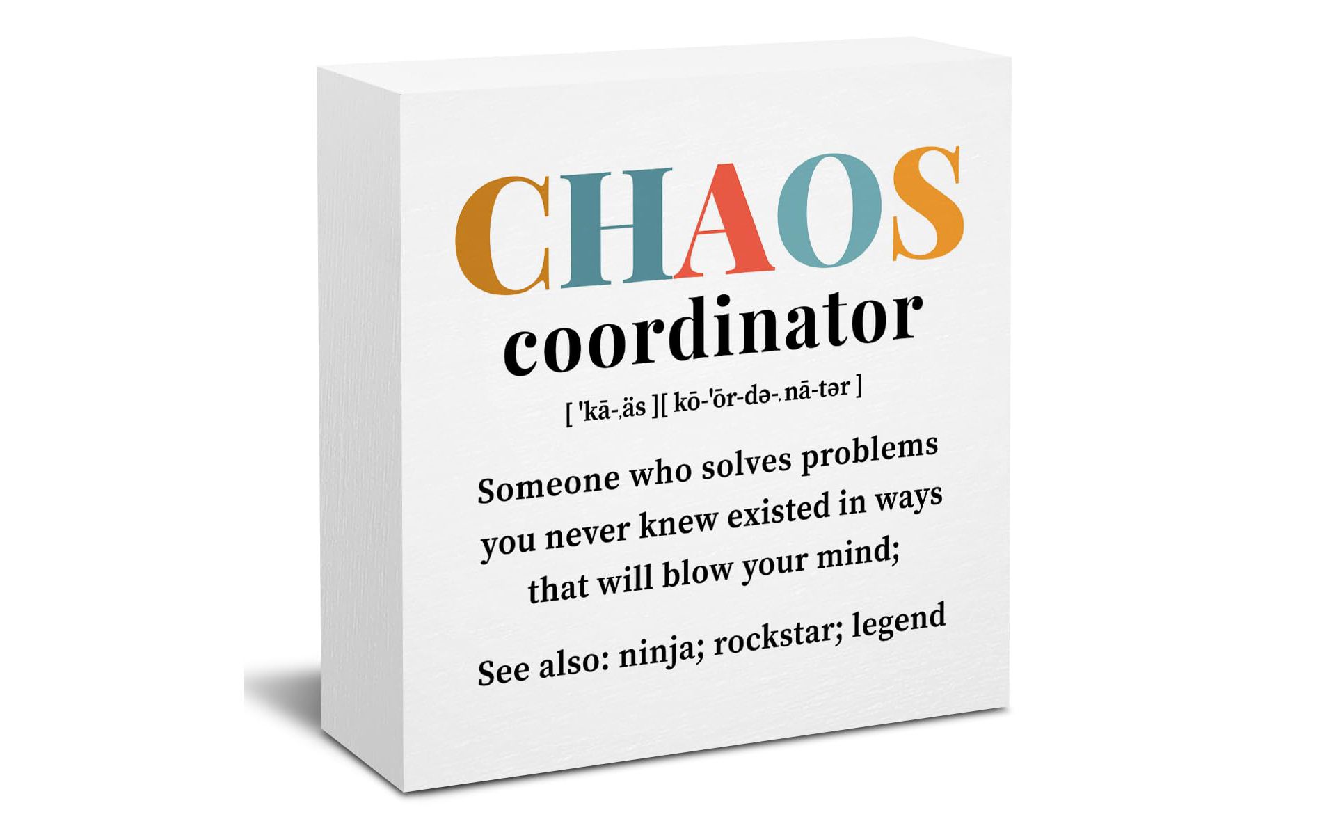 Chaos Coordinator Gifts Office Decor Wooden Box Sign, Administrative Professional Day Gifts Thank You Gifts
