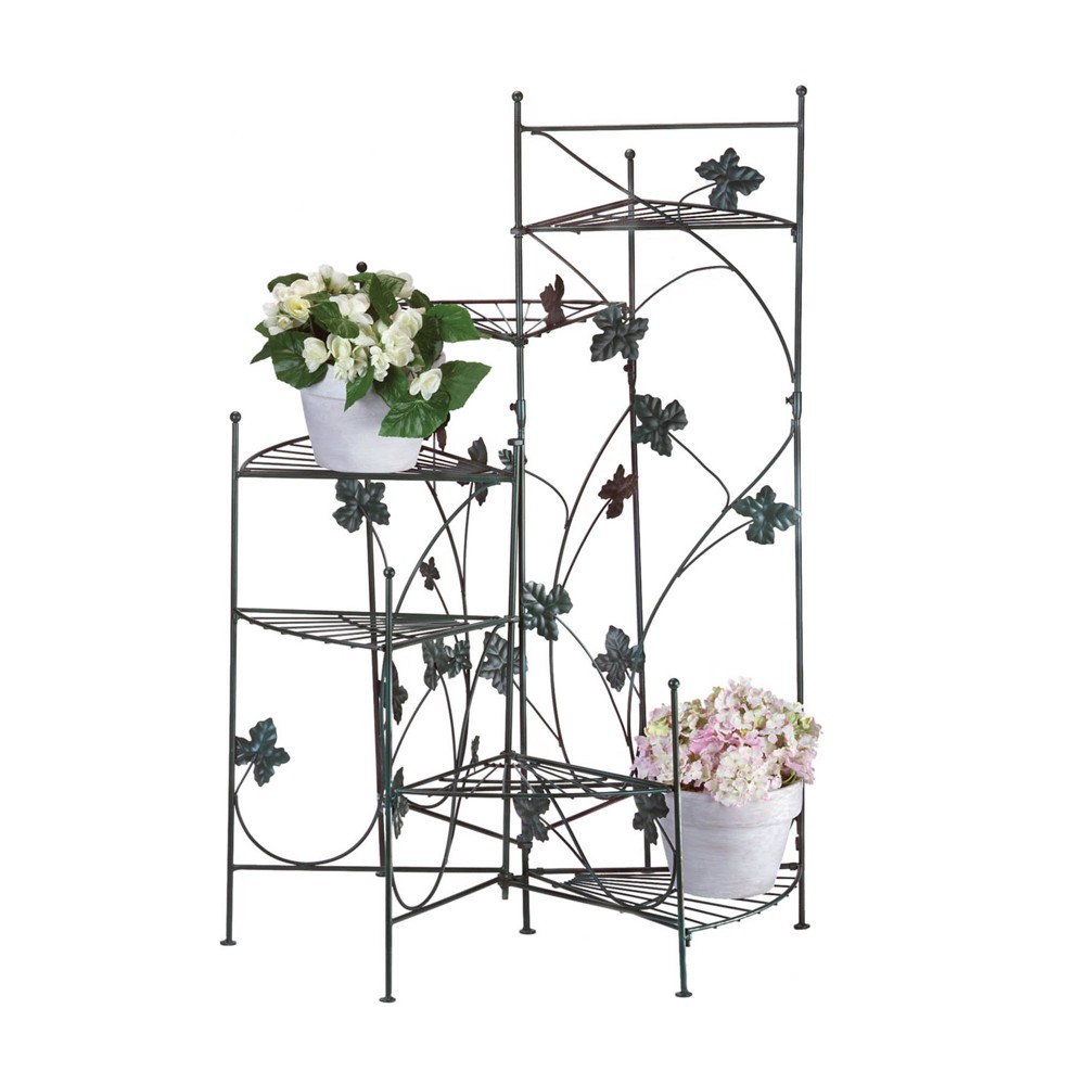 3.9" Iron Ivy Ladder Plant Stand for Indoor/Outdoor Use, 5-Tier - Zingz & Thingz: No Assembly, Vintage Style