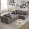 108"W Modern Chenille Upholstered Sectional Sofa Set, L-Shaped Free Combination Sofa Couch With 6 Pillows - ModernLuxe - 2 of 4