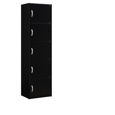 Photo 1 of HODEDAH IMPORT 5-Shelf Bookcase Cabinet, Black
