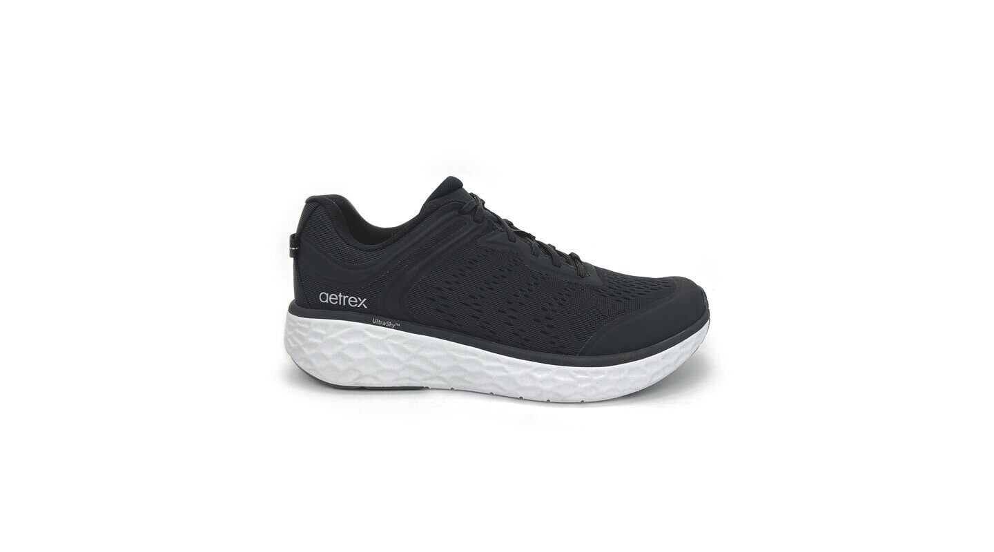 Мужские кроссовки AETREX Arch Support Sneakers Chase Black Size 11-11.5, цвет: Чёрный — фото 2