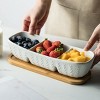 Aoibox 3-Compartment Condiment Tray with Wooden Serving Tray, Perfect for Snacks,Charcuterie,Chips,Candy, 10-inch Chip and Dip Serving Set for Parties - 3 of 4