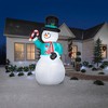 Gemmy Christmas Airblown Inflatable Snowman w/Candy Cane Giant, 12 ft Tall, White - 2 of 3