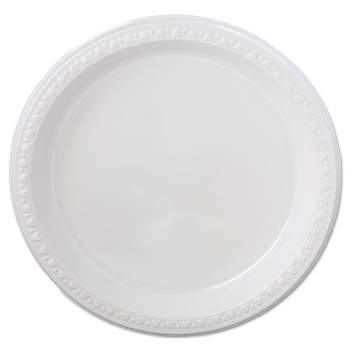 Chinet Heavyweight Plastic Plates, 9" dia, White, 125/Pack, 4 Packs/Carton