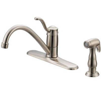 OakBrook Tucana One Handle Brushed Nickel Kitchen Faucet Side Sprayer Included