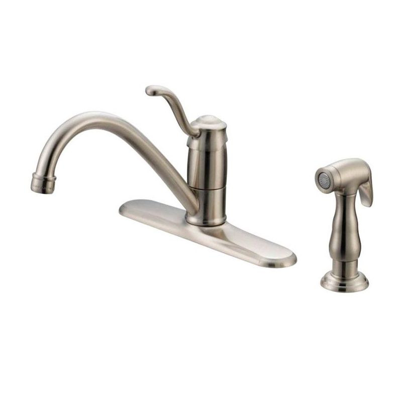 OakBrook Tucana One Handle Brushed Nickel Kitchen Faucet Side Sprayer Included, 1 of 2