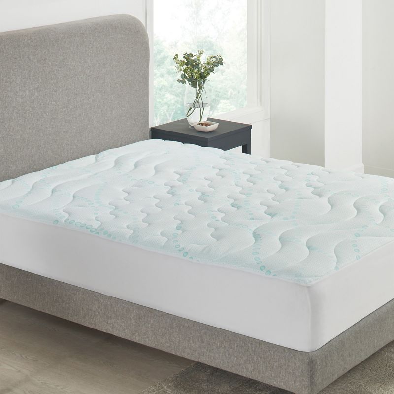 3-Zone Cooling Mattress Pad, Quilted Mattress Pad with Deep Pocket, Fits 8 - 20 Inch Mattress, 1 of 10
