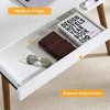 Modern Simple Home Office Desk, Computer Writing Desk with Drawer Solid Wood Legs - 3 of 4