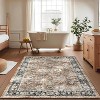 coucheta Multi-size Washable Vintage Area Rug for Living Room, Retro Floral Oriental Non Slip Low Pile Thin Foldable Carpet, for Bedroom, Dining Room - 4 of 4