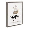 18" x 24" Sylvie Stacked Farm Animals Framed Canvas Wall Art by Amy Peterson Gray - Kate and Laurel: Whimsical Decor - 2 of 4