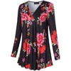 Plus Size Women's V-Neck Long Sleeve T-Shirt with Ruffle Detail Stretchy Soft Printed Blouse Fall Winter Tops XL to 5XL - 2 of 4