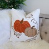 TopComfy Support Pillow Pumpkin Embroidered Cotton Throw Pillow for Autumn Harvest Decor, White, 17"*17"*10" - 4 of 4