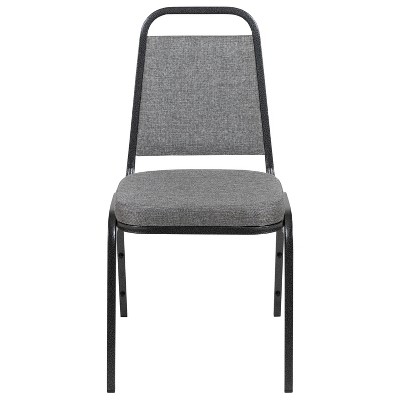 Silver Vein Frame Gray Fabric Stacking Banquet Chair