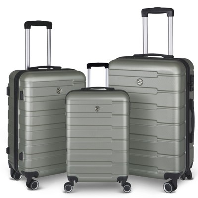 3 Piece Hardshell Luggage Suitcase Sets Hardside Carryon Luggage Set With 360 Degree Spinner Wheels For Travel (20"/24"/28") Cement