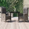 vidaXL Garden Dining Set Black and grey Poly Rattan and Powder-Coated Steel - 2 of 4