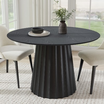 Dovelina Round Dining Table Mid-Century Dining Room Table with Designer Table Base