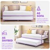 Twin Daybed, Sturdy Metal Day Bed with Steel Slat Support, Arched Headboard Sofa Bed for Living Room, Bedroom and Guest Room, Purple - 3 of 4