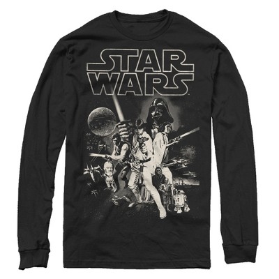 Men's Star Wars Classic Poster Long Sleeve Shirt - Black - Small