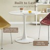 Dolonm 24 " Modern Circular Coffee Table, Steel Base, Living Room Coffee Table,White - 4 of 4