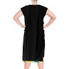 LA LEELA Women's Summer Vacation Beachwear Swim Suit Loose Bathing Suit Swim Beach Cover-up Dress Robe X-Large-XX-Large Black, Solid - 2 of 4