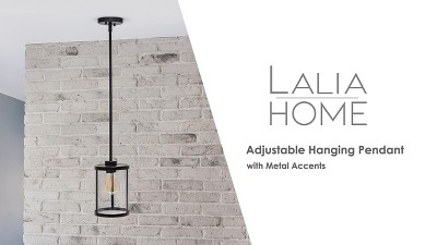 Farmhouse Chic 55" White Metal & Clear Glass Adjustable Pendant Light