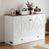 Mjkone Full/Queen Size Murphy Bed Chest with Mattress and Storage - 2 of 4