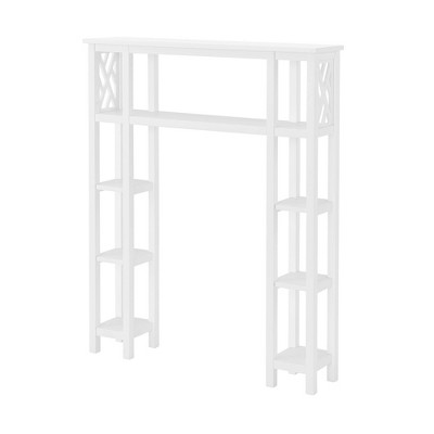 Alaterre Furniture White 2-Tier Wood Freestanding Bathroom Shelf