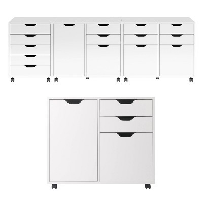 White Mobile 2-Drawer Filing Cabinet with Adjustable Shelf