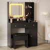 Coucheta LED Vanity Desk with Mirror - 34.5" Makeup Table with Power Outlet, 3 Drawers & Adjustable Lighting - 2 of 4