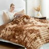 Cozy Bliss Faux Fur Plush Decorative Blanket, Cozy Warm Striped Throw Blanket - 3 of 4