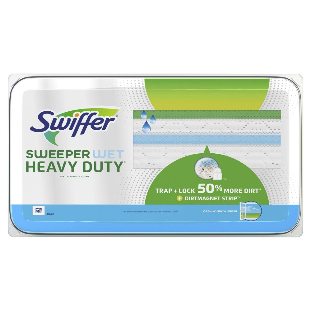 Swiffer Sweeper Heavy Duty Wet Mopping Cloths Multi Surface Refills - Open Window Fresh - 20ct