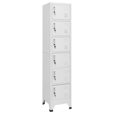 VidaXL Locker Cabinet Light Gray 15 in.x15.7 in.x70.9 in. Steel