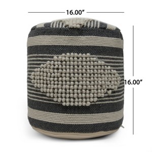 Vynxaria Diamond Handcrafted Fabric Cylindrical Pouf ¨C Stylish & Durable Seating Solution - 1 of 4