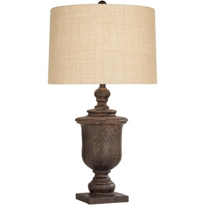 Regency Hill Arden 32" High Faux Dark Oak Wood Traditional Table Lamp