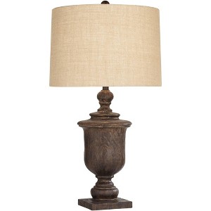 Regency Hill Arden 32" High Faux Dark Oak Wood Traditional Table Lamp - 1 of 4