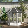 phiestina Bird Cage, Multi-Use Solid Roof Hexagonal Aviary, White, Light Gray & Black, for Outdoor Use - 2 of 4