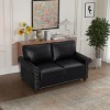 NicBex 59.45 Inch Faux Leather Storage Loveseat Sofa,2-Seat Upholstered Sofa for Living Room,Small Space,Office,Apartment - 2 of 4