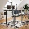 GlasFlength Desks Standing Desk Adjustable Height Sit Stand Desk with Splice Board Headphone Hooks for Home Office, Black, 56.3"*24"*45" - 2 of 4