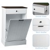 INFURNIC Decorative Storage Cabinets Tilt Out Trash Can Cabinet with Drawers for Kitchen and Laundry Room, White, 21.65"*12.6"*36" - 4 of 4