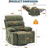 360° Swivel Massage Rocker Recliner with Heat, Linen Glider Chair for Adults, Side Pocket & 2 Cup Holders – Living Room & Bedroom Comfort - 3 of 4